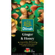 Dilmah Cejlońska herbata czarna aromatyzowana imbir i miód 30 g (20 x 1,5 g)