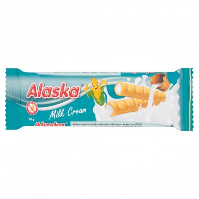Alaska Rurki kukurydziane nadziewane mlecznym kremem 18 g