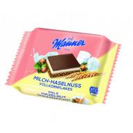 Manner Wafelek mleczno-czekoladowy z płatkami pełnoziarnistymi 25g