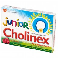 Cholinex Junior o smaku malinowym Pastylki do ssania od 4 roku życia 8 sztuk