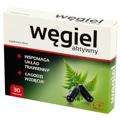 Colfarm Węgiel aktywny Suplement diety 9 g (30 kapsułek)