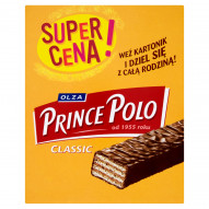 Olza Prince Polo Classic Kruche wafelki z kremem kakaowym oblane czekoladą 28 x 18 g