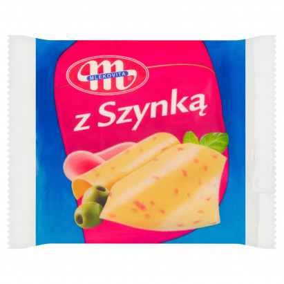 Mlekovita Ser topiony w plastrach z szynką 130 g (8 sztuk)