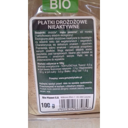 PŁATKI DROŻDŻOWE NIEAKTYWNE BIO 100 g