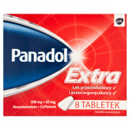 Panadol Extra 500 mg + 65 mg Lek przeciwbólowy i przeciwgorączkowy 8 tabletek