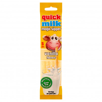Quick Milk Magic Sipper Słomki smakowe do mleka o smaku waniliowym 30 g (5 x 6 g)