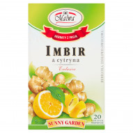 Malwa Sunny Garden Exclusive Herbatka ziołowo-owocowa imbir & cytryna 40 g (20 x 2 g)