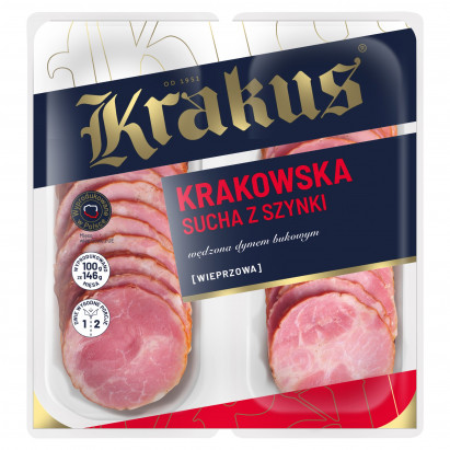 Krakus Kiełbasa krakowska sucha z szynki 80 g