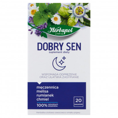 Herbapol Suplement diety herbatka ziołowo-owocowa dobry sen 30 g (20 x 1,5 g)