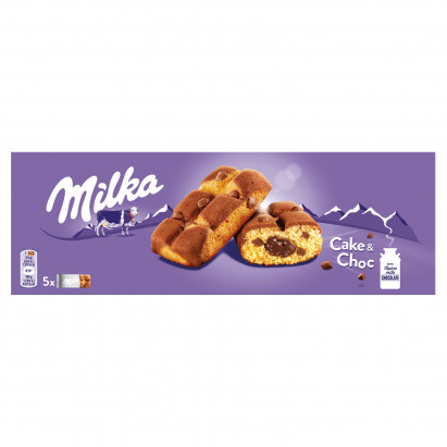 Milka Cake & Choc Ciastka biszkoptowe z kawałkami czekolady mlecznej 175 g (5 x 35 g)