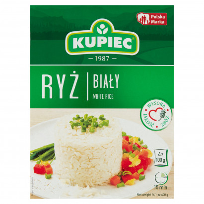 Kupiec Ryż biały 400 g (4 x 100 g)