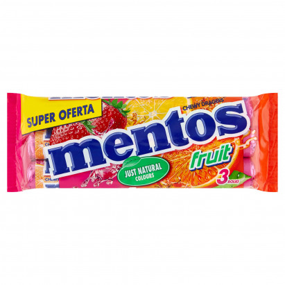 Mentos Fruit Cukierki do żucia o smaku owocowym 3 x 38 g