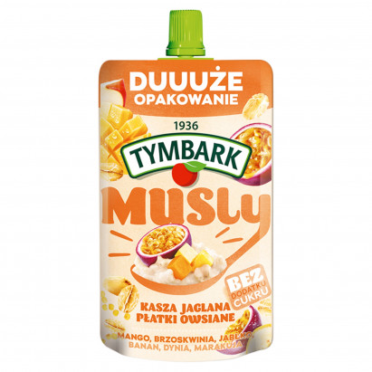 Tymbark Musly kasza jaglana płatki owsiane mango brzoskwinia jabłko banan dynia marakuja 170 g