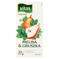 Vitax Inspiracje Herbatka owocowo-ziołowa aromatyzowana o smaku melisy i gruszki 40 g (20 x 2 g)