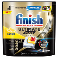 Finish Ultimate Plus Lemon Kapsułki do mycia naczyń w zmywarce 305 g (25 sztuk)