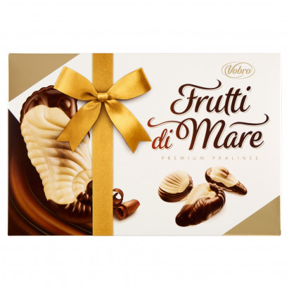Vobro Frutti di Mare Praliny nadziewane kremem karmelowym orzechowym mlecznym i kakaowym 370 g