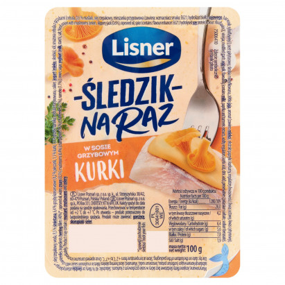 Lisner Śledzik na raz w sosie grzybowym kurki 100 g