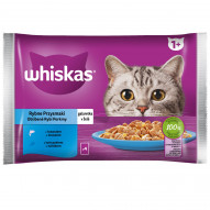 Whiskas Mokra karma dla kotów rybne przysmaki galaretka 340 g (4 x 85 g)