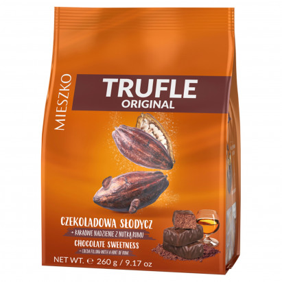 Mieszko Trufle Original Cukierki z rumem w czekoladzie 260 g