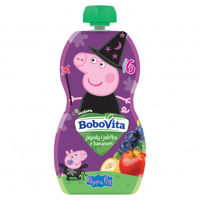 BoboVita Świnka Peppa Mus jagody i jabłka z bananem po 6 miesiącu 100 g