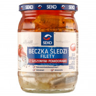 SEKO Beczka śledzi Filety z suszonymi pomidorami 550 g