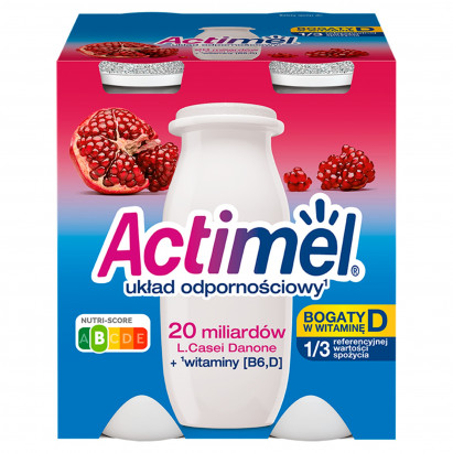 Actimel Napój jogurtowy o smaku owocu granatu 400 g (4 x 100 g)