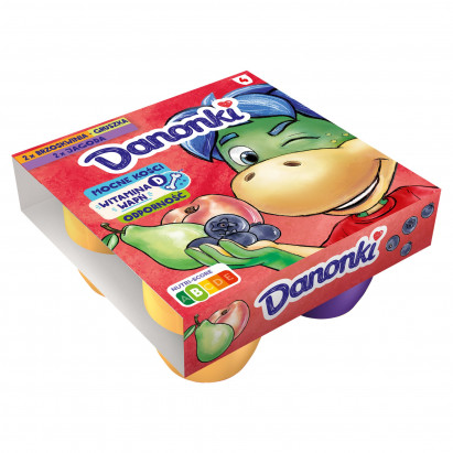 Danone Danonki Mega Serek brzoskwinia-gruszka jagoda 360 g (4 x 90 g)